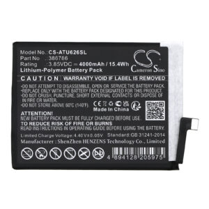 Replaces battery for AT&T Motivate Max, U668AA, Maestro 3, U626AA, 4000mAh