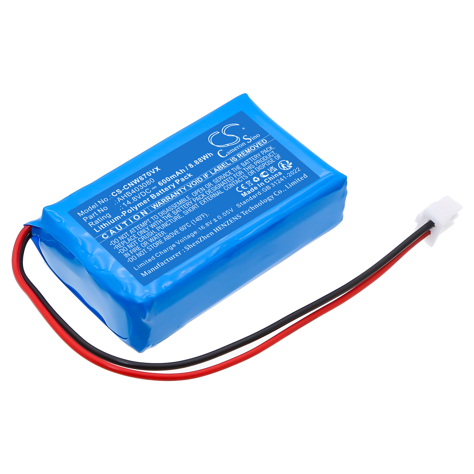 Replacement Battery for CECOTEC Conga WinRobot 870, Li-Polymer 600mAh