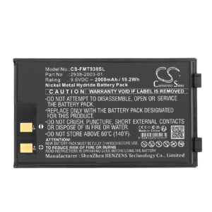 Replacement Battery for Fluke Microtest PentaScanner, 2938-2003-01, 2938-2003-02, NiMH 2000mAh 9.6 Volts