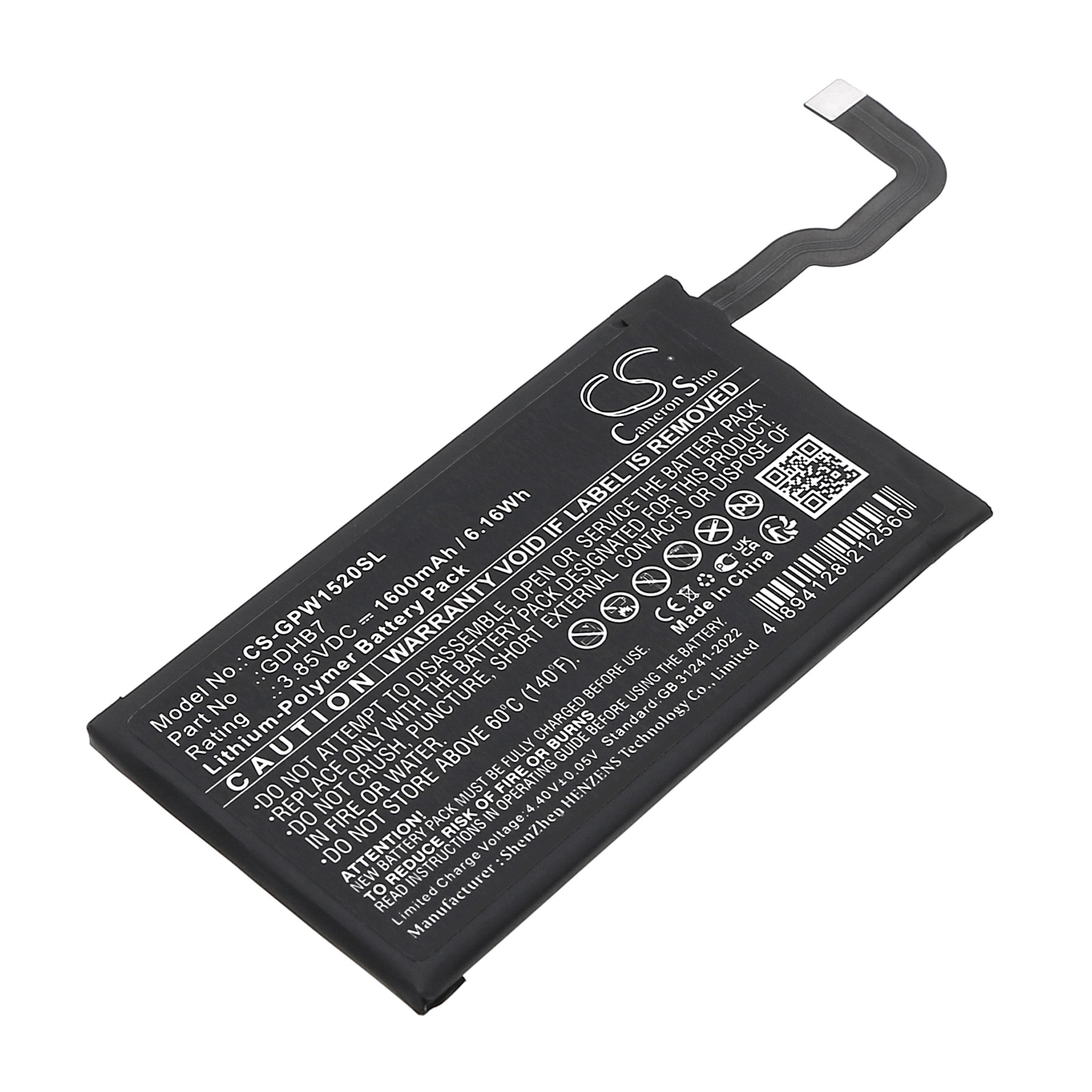 Replacement Battery for Google Pixel 9 Pro Fold, GGH2X, GC15S, GDHB7, Li-Polymer 1600mAh