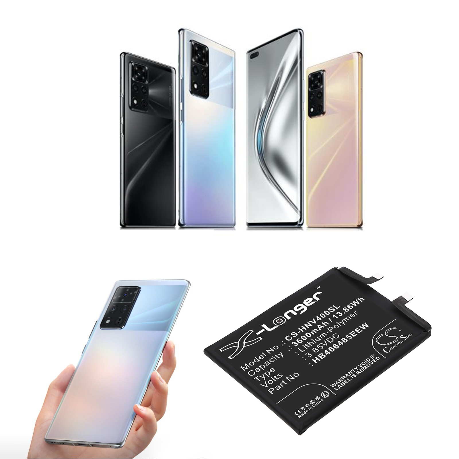 3600 mAh for Honor HB466485EEW