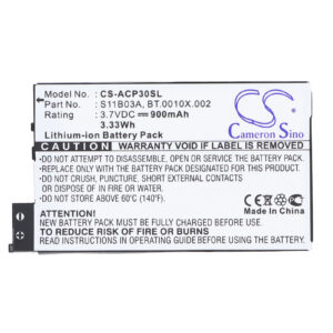 900 mAh for Acer BT.0010X.002,S11B03B