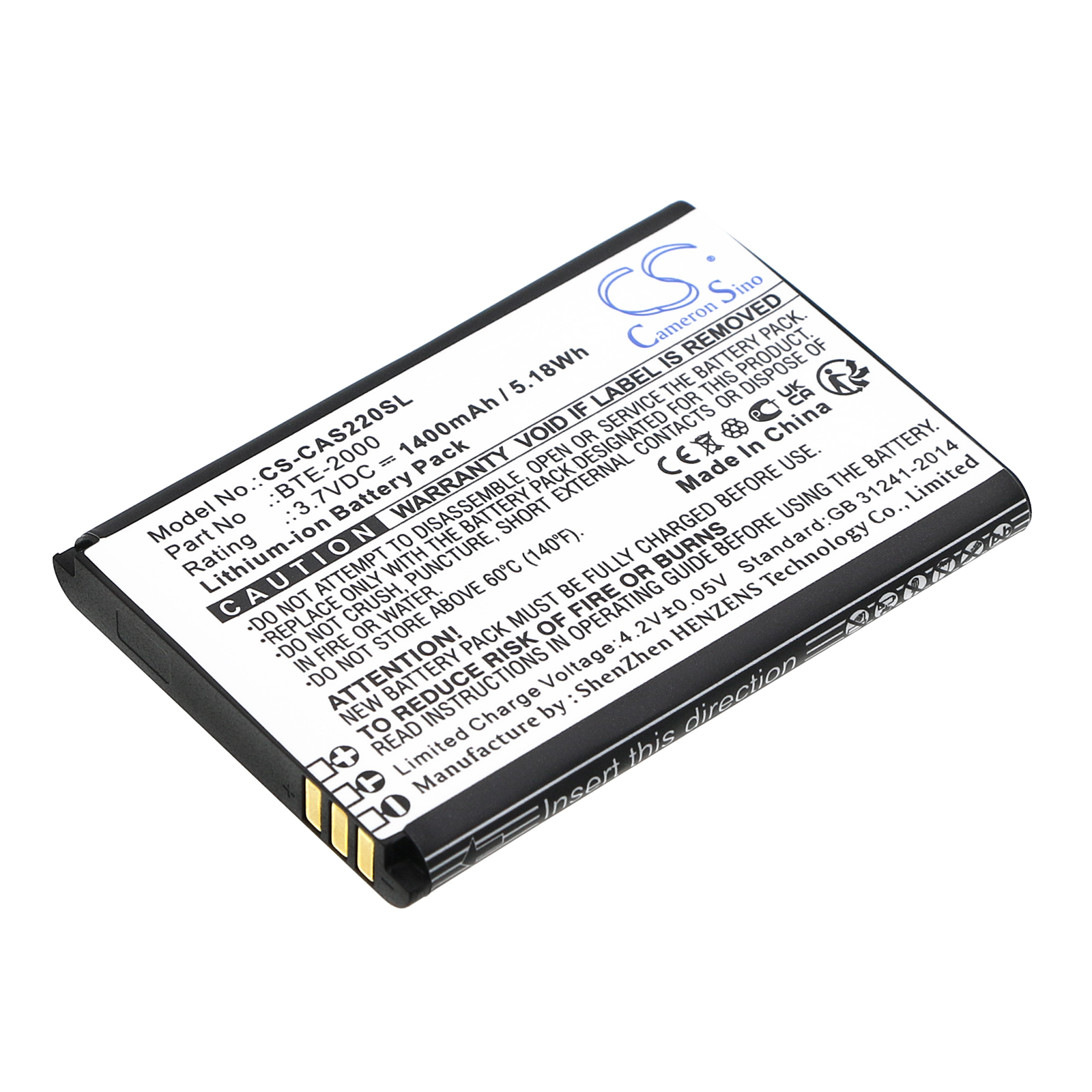 1400 mAh for CAT BTE-2000