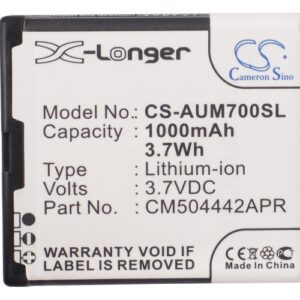 1000 mAh for Amplicomms CM504442APR