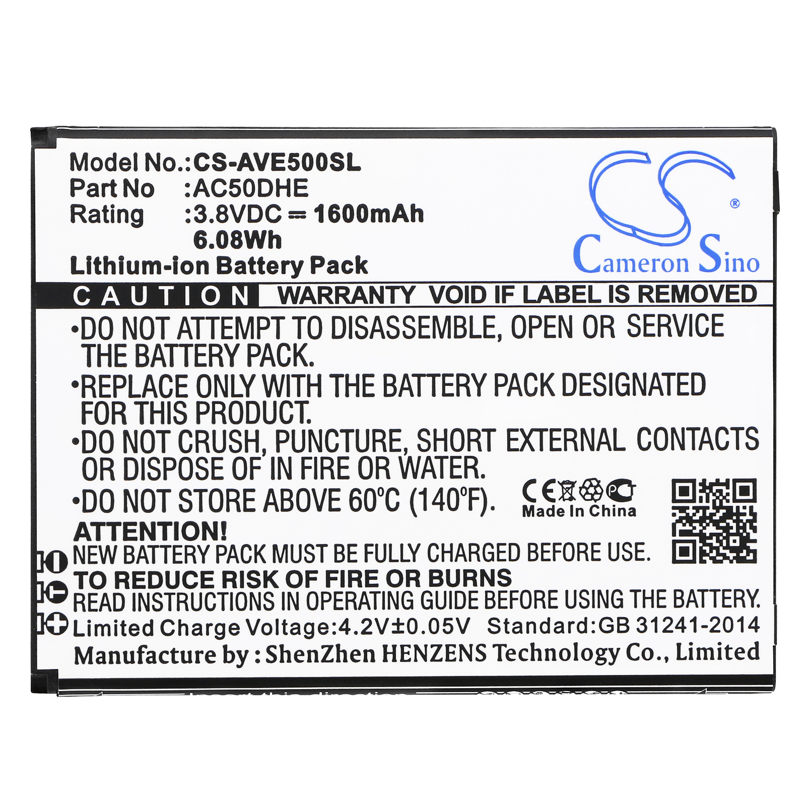 1600 mAh for Archos AC50DHE