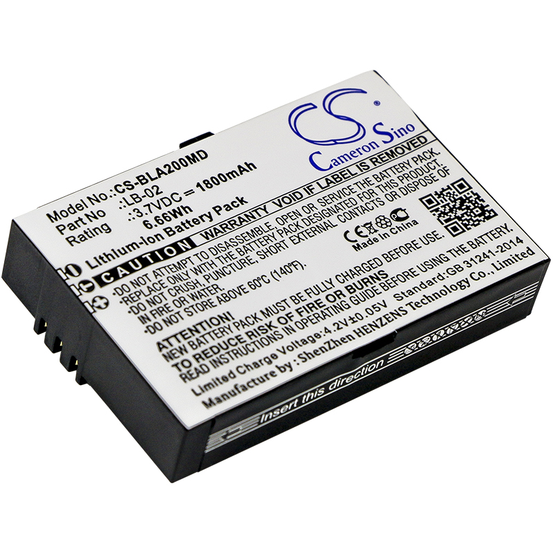 1800 mAh for Biolight 12-100-0001,LB-02