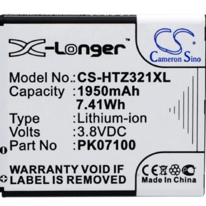 1950 mAh for HTC 35H00189-00M,35H00189-02M,HTI13UAA,PK07100