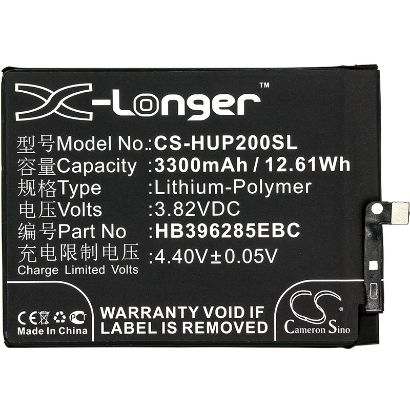 3300 mAh for Huawei HB396285EBC,HB396285ECW