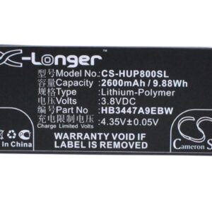 2600 mAh for Huawei HB3447A9EBC,HB3447A9EBW