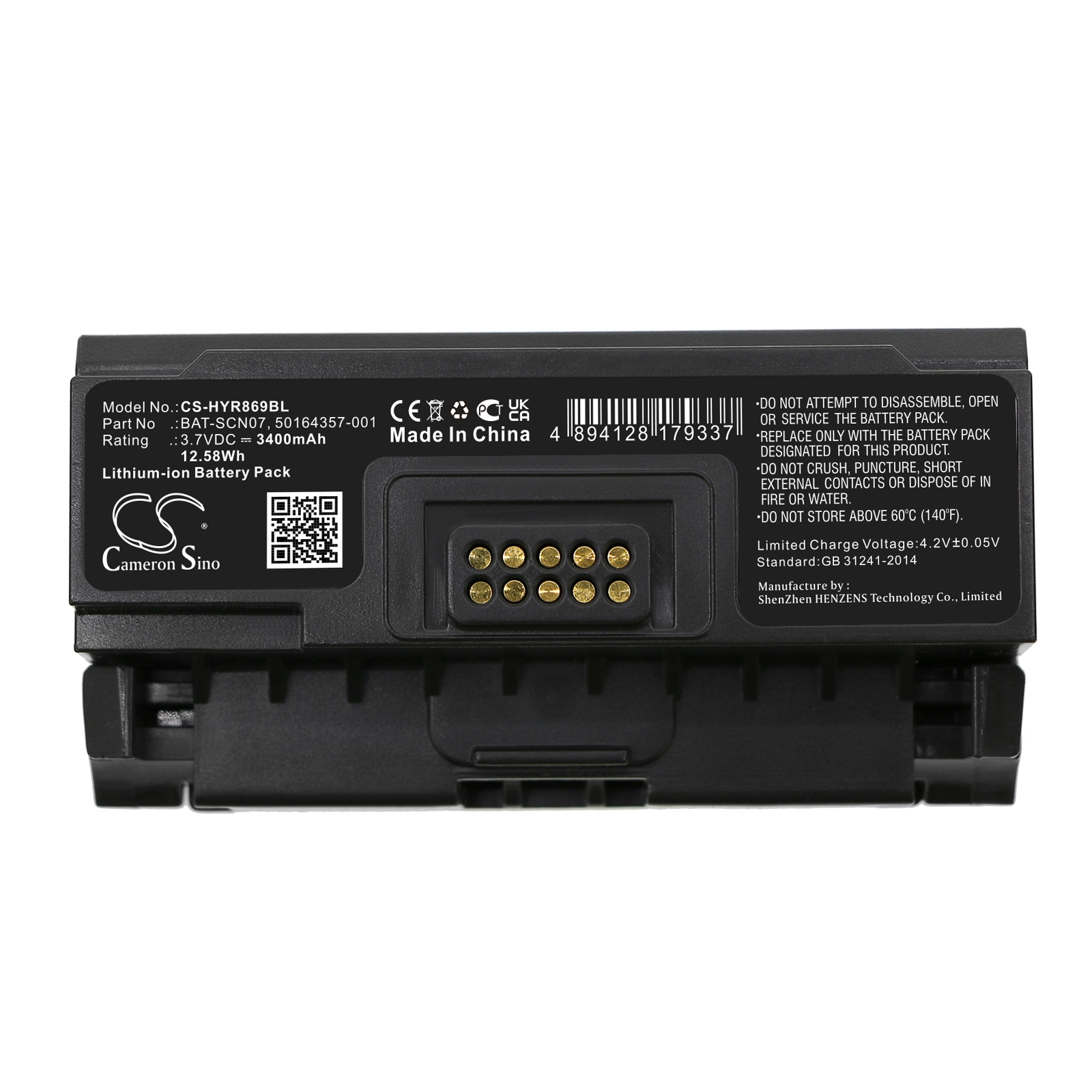 3400 mAh for Honeywell 50164357-001,BAT-SCN07