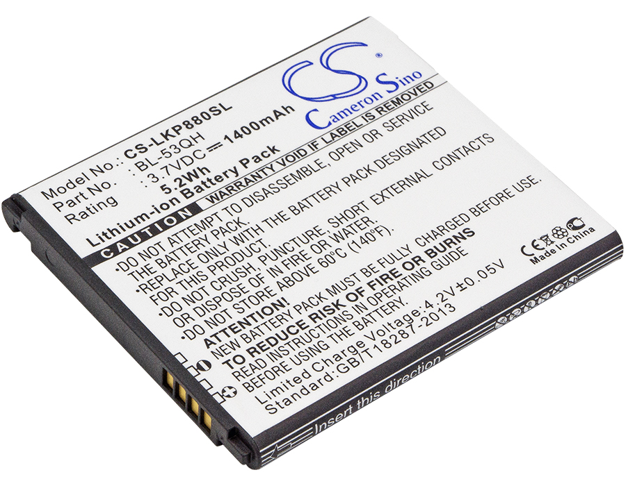 1400 mAh for LG BL-53QH,EAC61878603,EAC61878605,EAC61898401