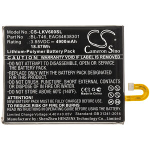 4900 mAh for LG BL-T46,EAC64638301
