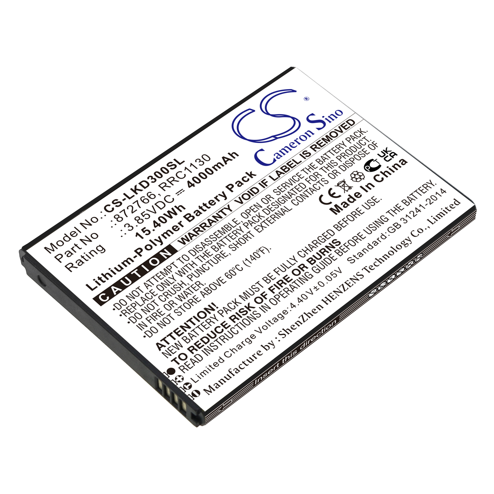 4000 mAh for Fischer 1008303,RRC1130