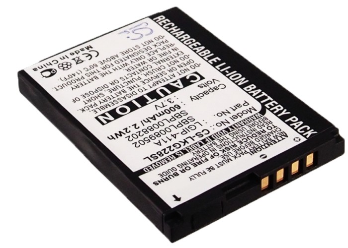 600 mAh for LG LGIP-411A,SBPL0088202,SBPL0089501,SBPL0089502