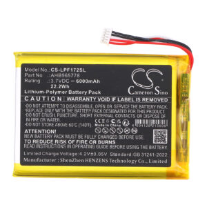 Replacement Battery for Leapfrog LF1726FHD Baby Monitor, LF1726-2FHD Baby Monitor, Li-Polymer 6000mAh 3.7 Volts