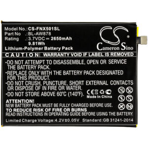 2650 mAh for Infinix BL-AW878