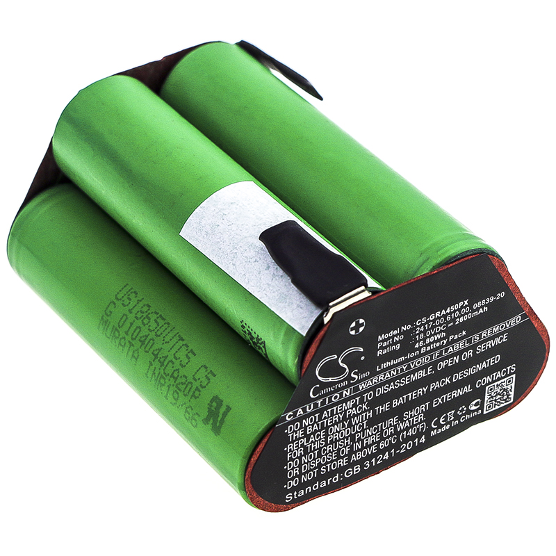 2600 mAh for Gardena 08839-20,2417-00.610.00