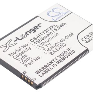 1350 mAh for HTC 35H00140-00M,35H00140-01M,BA S450