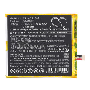 7600 mAh for Medion BT-G017,SMB-H1007