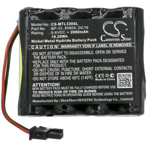 2000 mAh for Martel 85804,BP-33,DC16