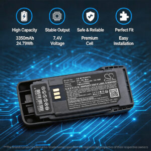 3350mAh Replacement Battery for Motorola PMNN4598A, PMNN4600A, R2 With Typc-C Charger