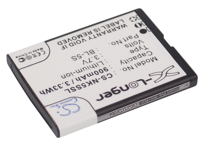 900 mAh for Nokia BL-5S