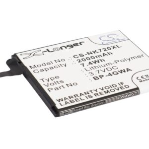 2000 mAh for Microsoft BP-4GWA