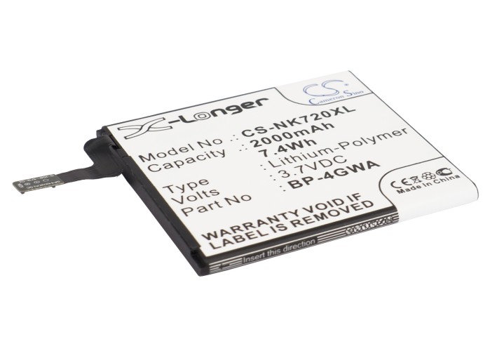 2000 mAh for Microsoft BP-4GWA