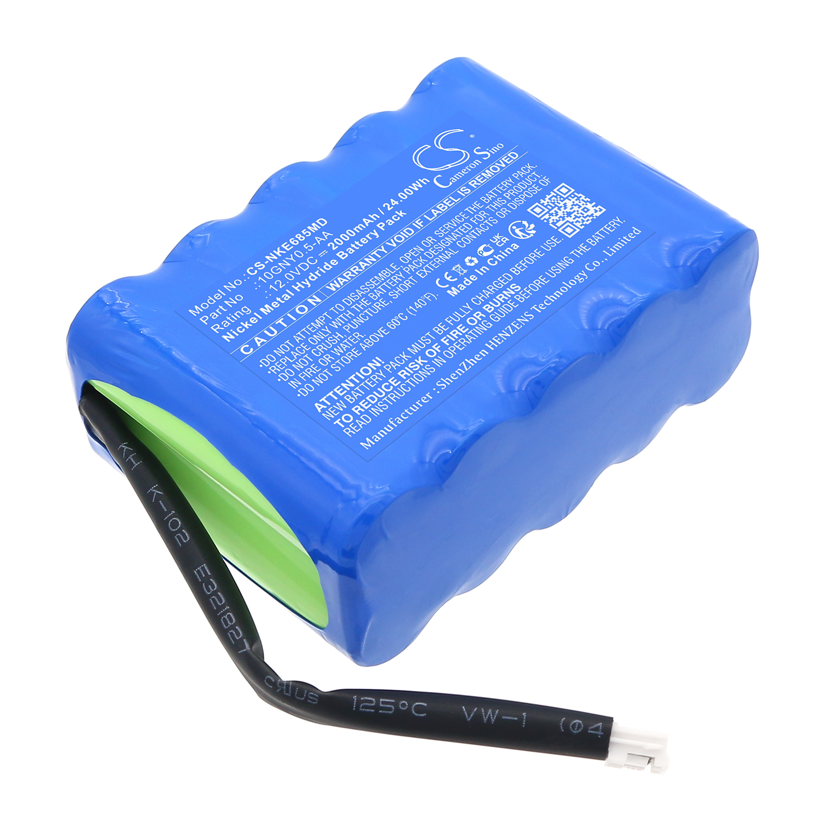 2000 mAh for Nihon Kohden 10GNY0.5-AA