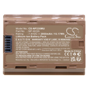 2050 mAh for Fujifilm NP-W235