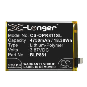 4750 mAh for Oppo BLP881
