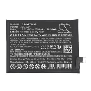 Replacement Battery for OPPO Realme GT 6T, BLPA51, Li-Polymer 2650mAh