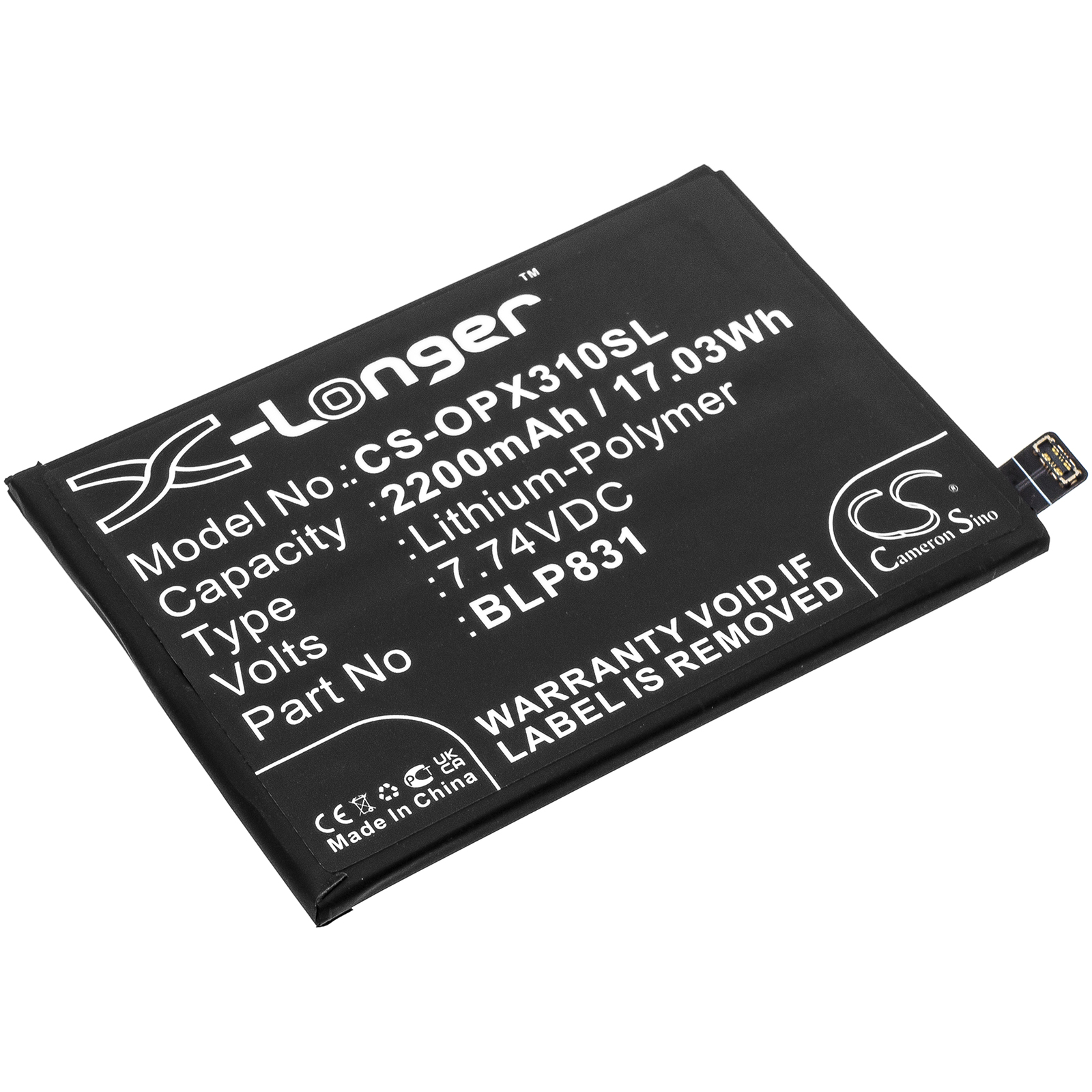 2200 mAh for Oppo BLP831