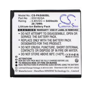 Replacement Battery for Pax A6650, IDS152GA, Lithium-ion 5400mAh