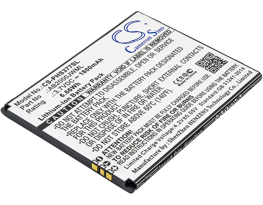1800 mAh for Philips AB2000JWML