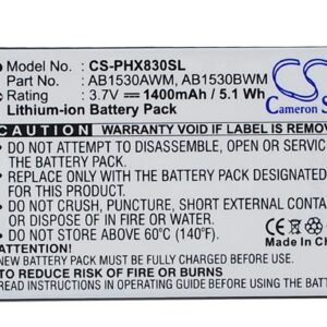 1400 mAh for Philips AB1530AWM,AB1530BWM