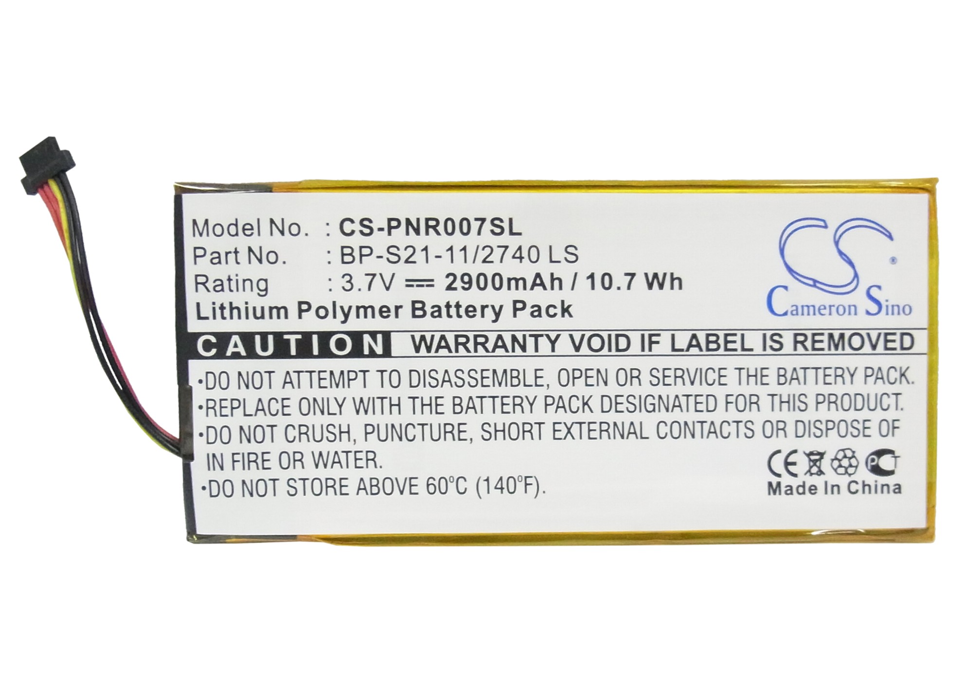 2900 mAh for Pandigital BP-S21-11/2740 LS
