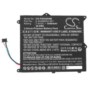 Replacement Battery for Panasonic 2-424866S2-B01, Toughbook CF-XZ6, Li-Polymer 3500mAh