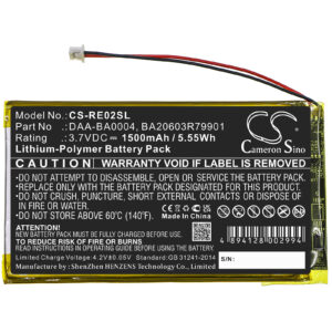 1500 mAh for Creative BA20603R79901,DAA-BA0004