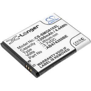 1200 mAh for Samsung AB474350BA,AB474350BABSTD,AB474350BC,AB474350BE,AB474350BEC,AB474350BK,AB474350BKCMP3,AB474350BU,AB474350DE,AB474350DU