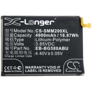4900 mAh for Samsung EB-BG580ABU,GH82-18701A
