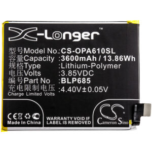 3600 mAh for OnePlus BLP685