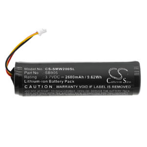 Replacement Battery for Shure MXW Handheld Transmitter, MXW2 Handheld Transmitter, SB905, 95A35233, Lithium-ion 2600mAh