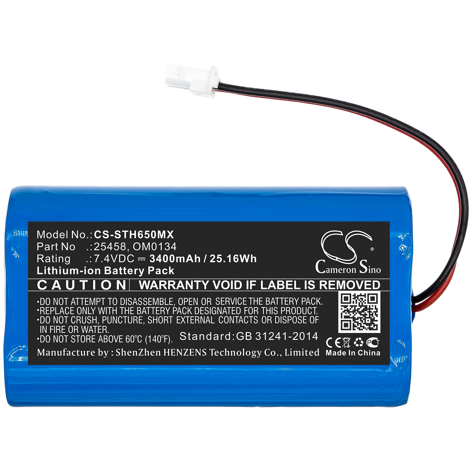 3400 mAh for SurgiTel 25458,OM0134