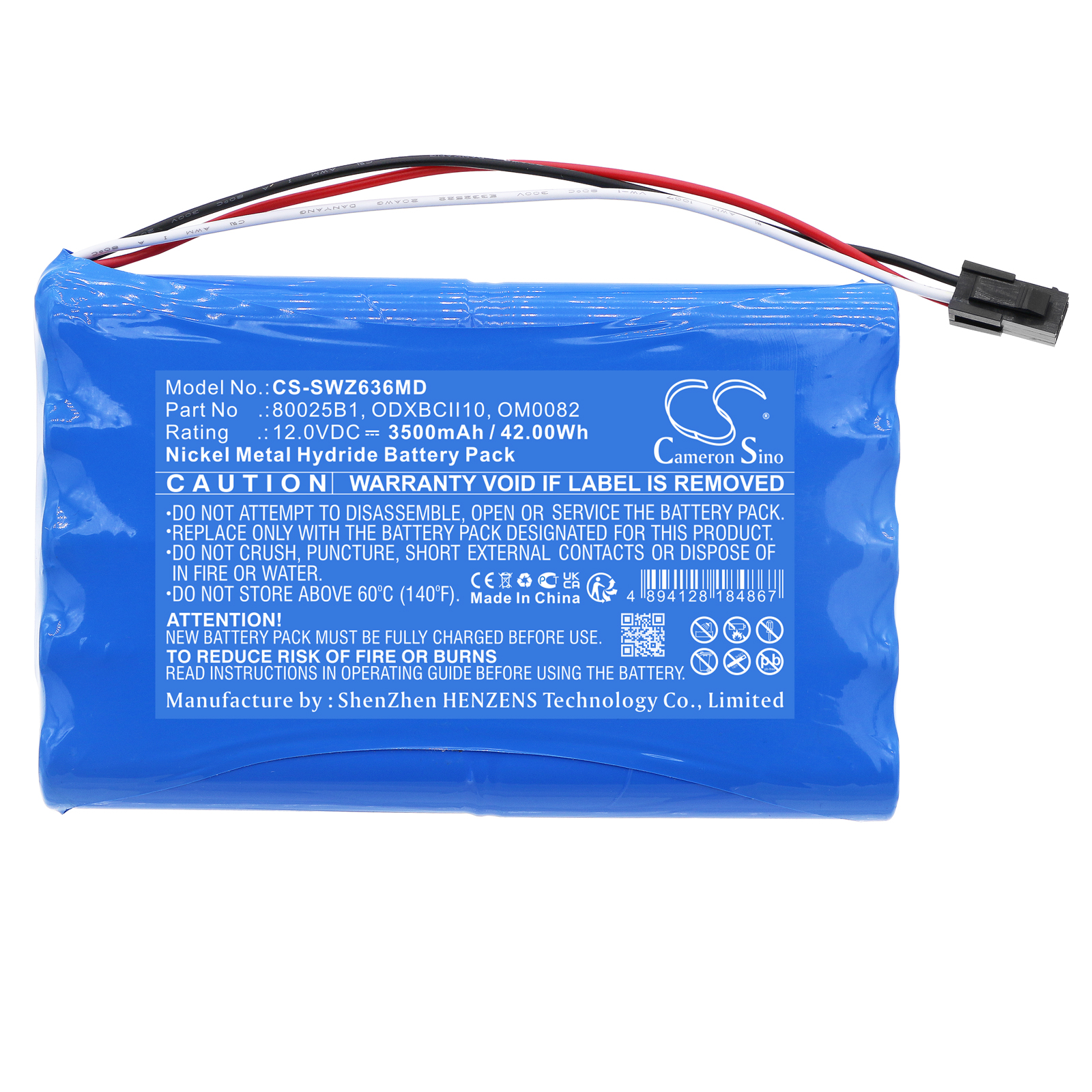 3500 mAh for Smiths 80025B1,B12027,ODXBCII10,OM0082