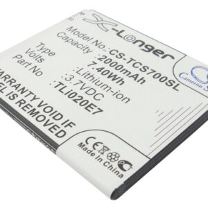 2000 mAh for TCL TLi020B2,TLi020D2,TLi020E1,TLi020E7,TLi020JD