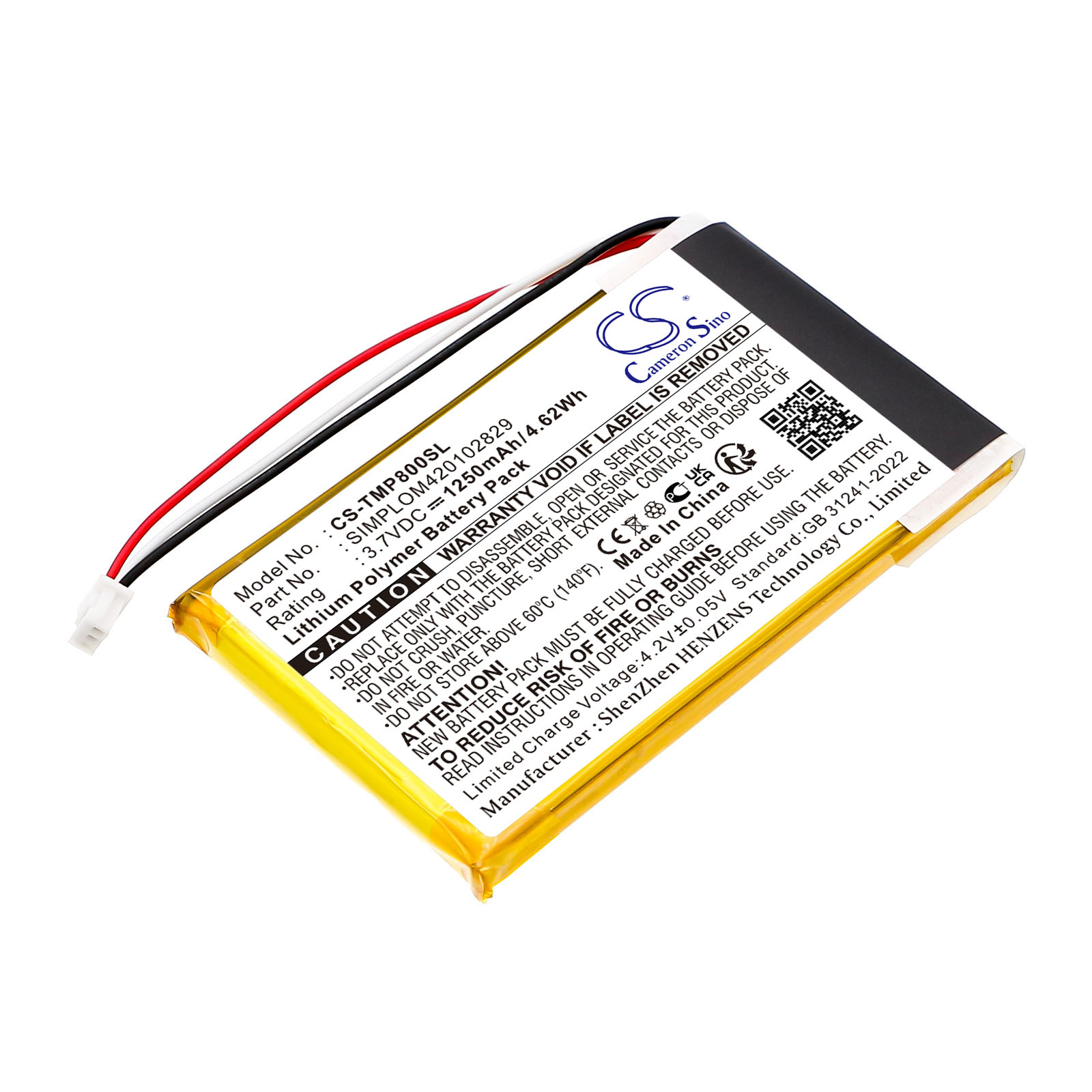 1250 mAh for TomTom SIMPLOM420102829