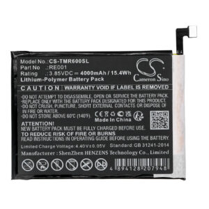Replacement Battery for T-Mobile Revvl 6 5G, TMAF025G, Li-Polymer 4000mAh
