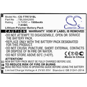 1900 mAh for TP-Link TBL55A2000