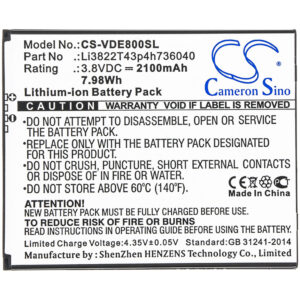 2100 mAh for Vodafone Li3822T43p4h736040